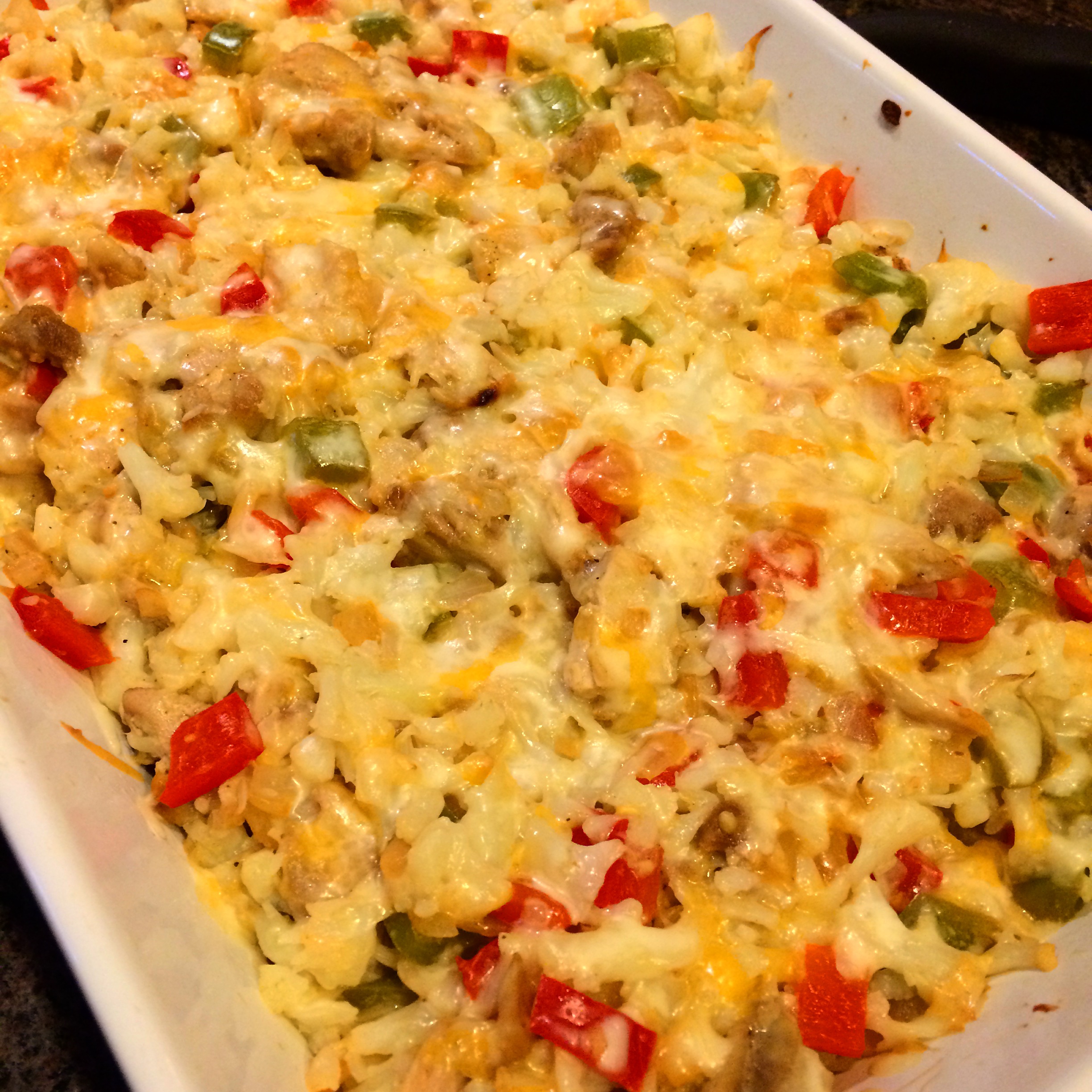 Cheesy Chicken Cauliflower Casserole | Finding The Weigh